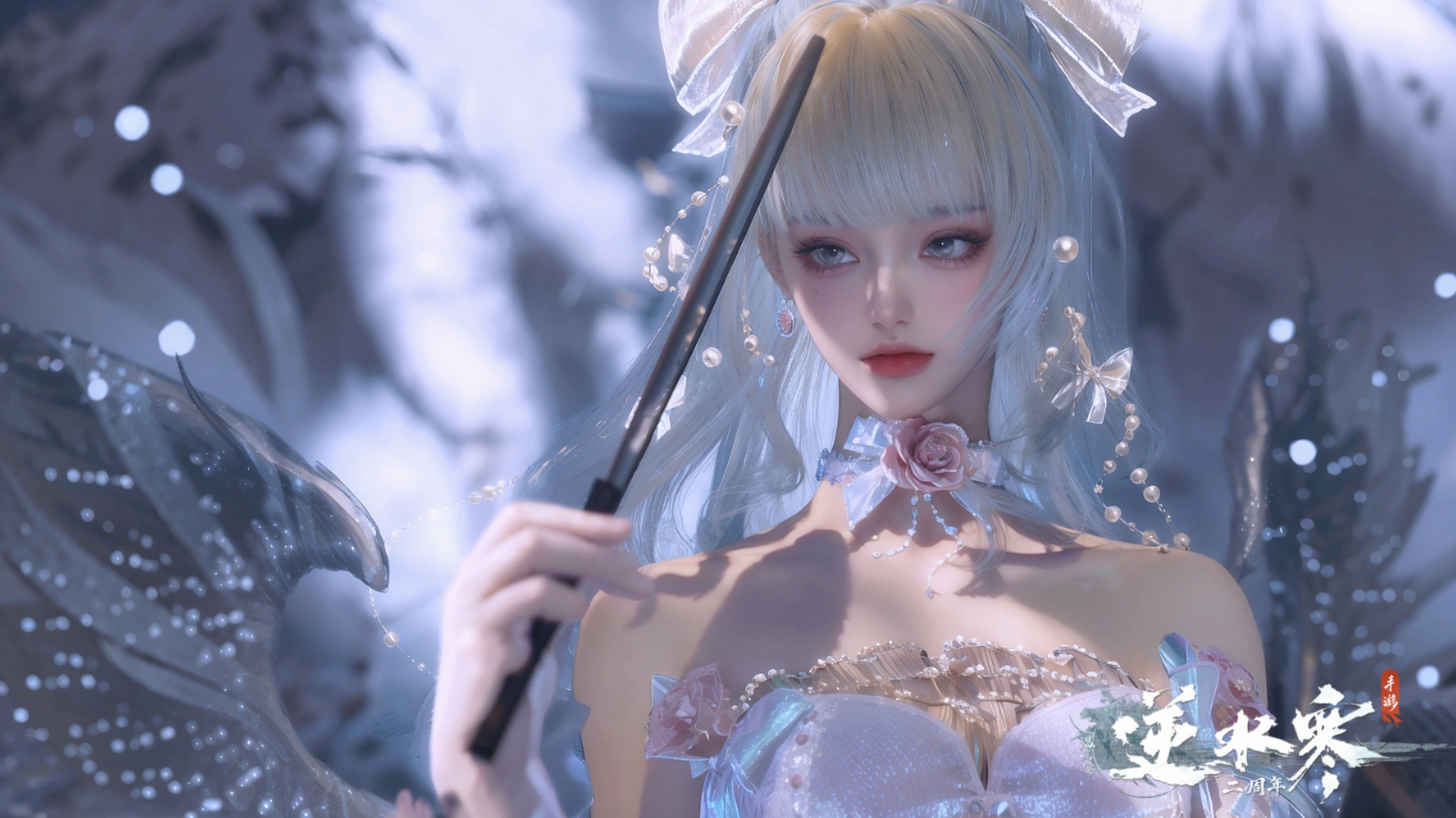 逆水寒手游账号如梦令 【累充3.5W八自染外观纯享号，三转盘微光仙瑶连霏+八自染520雪团雨落暗蔷苦昼短五味温语玄喵铃音+千霓语女娲珊瑚多热门天赏头+耳机吉他比翼转盘配饰+天灯祥瑞DJ台+超大衣柜266套时装50套288